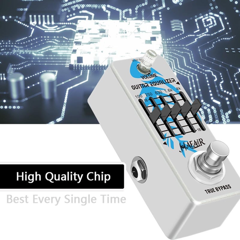 Hafair Guitar EQ Pedal, 5 Band Equalizer Effect Pedal(100Hz, 250Hz, 630Hz,1.6kHz, 4kHz±18dB) for Guitar Beginner Study, True Bypass - Image 2